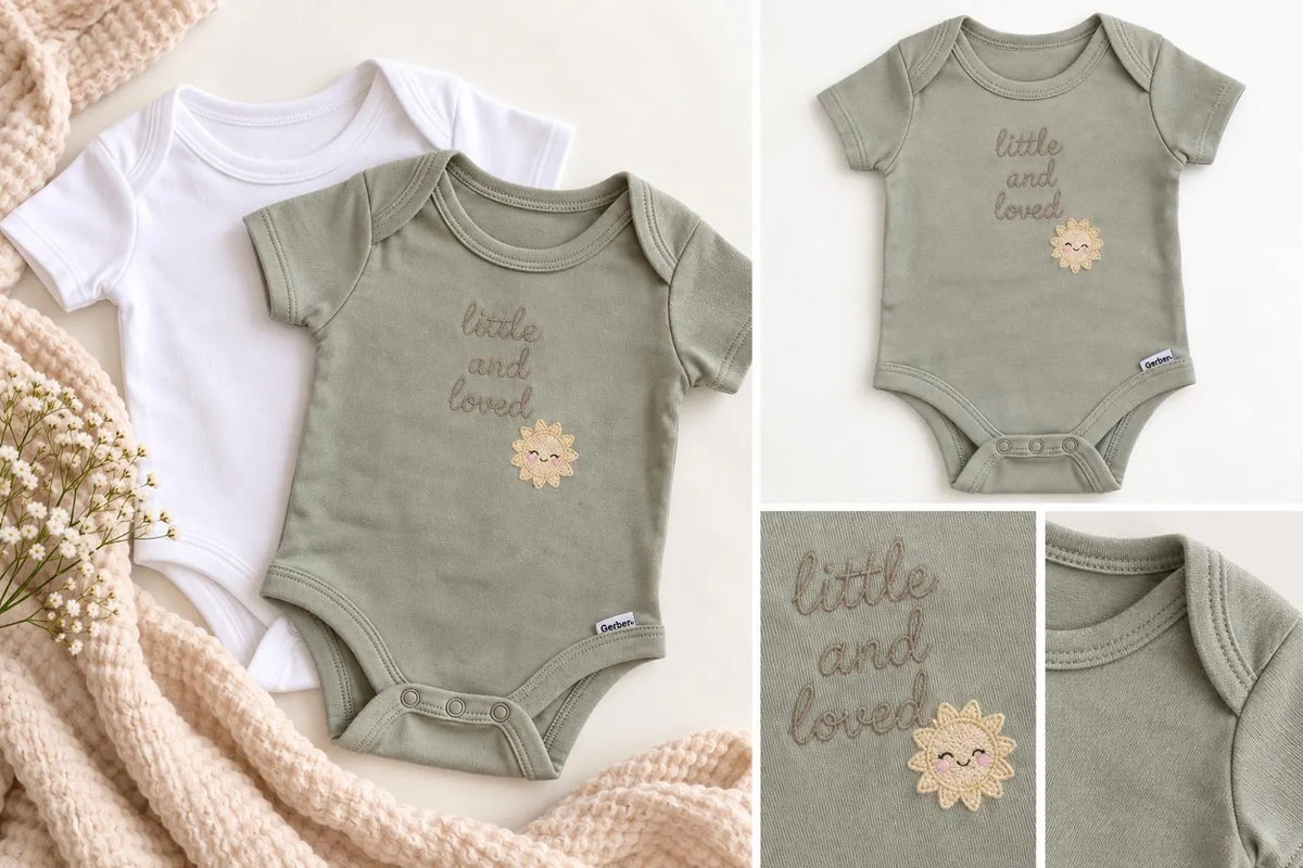 Little & Loved Embroidered Baby Bodysuit